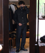 A.PRESSE "Black Denim Trucker Jacket"