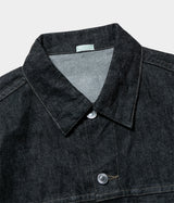 A.PRESSE "Black Denim Trucker Jacket"