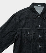 A.PRESSE "Black Denim Trucker Jacket"