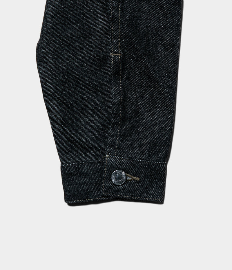 A.PRESSE "Black Denim Trucker Jacket"