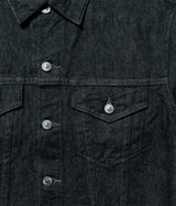 A.PRESSE "Black Denim Trucker Jacket"