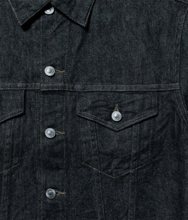 A.PRESSE "Black Denim Trucker Jacket"