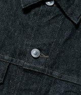 A.PRESSE "Black Denim Trucker Jacket"