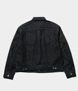 A.PRESSE "Black Denim Trucker Jacket"