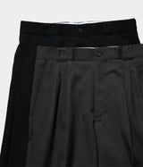 YOKE "3PLEATED WIDE-LEG TROUSERS"