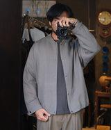 STILL BY HAND "BL05243" Linen wool mix blouson