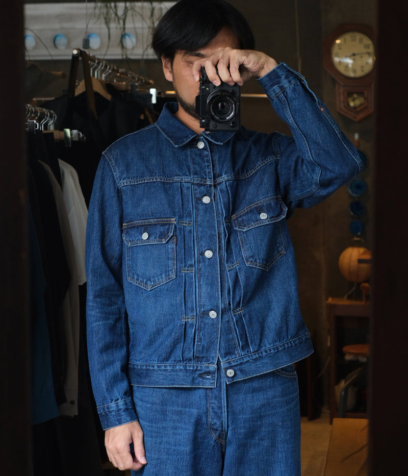 SCYE BASICS "Selvedge Denim Used Wash Trucker Jacket 2nd"