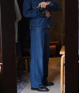 SCYE BASICS "Selvedge Denim Used Wash Wide Leg Jeans"