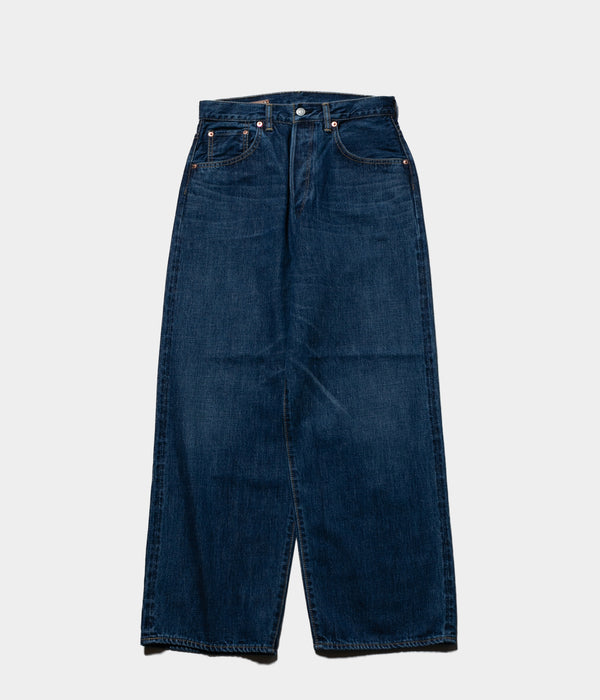 SCYE BASICS "Selvedge Denim Used Wash Wide Leg Jeans"