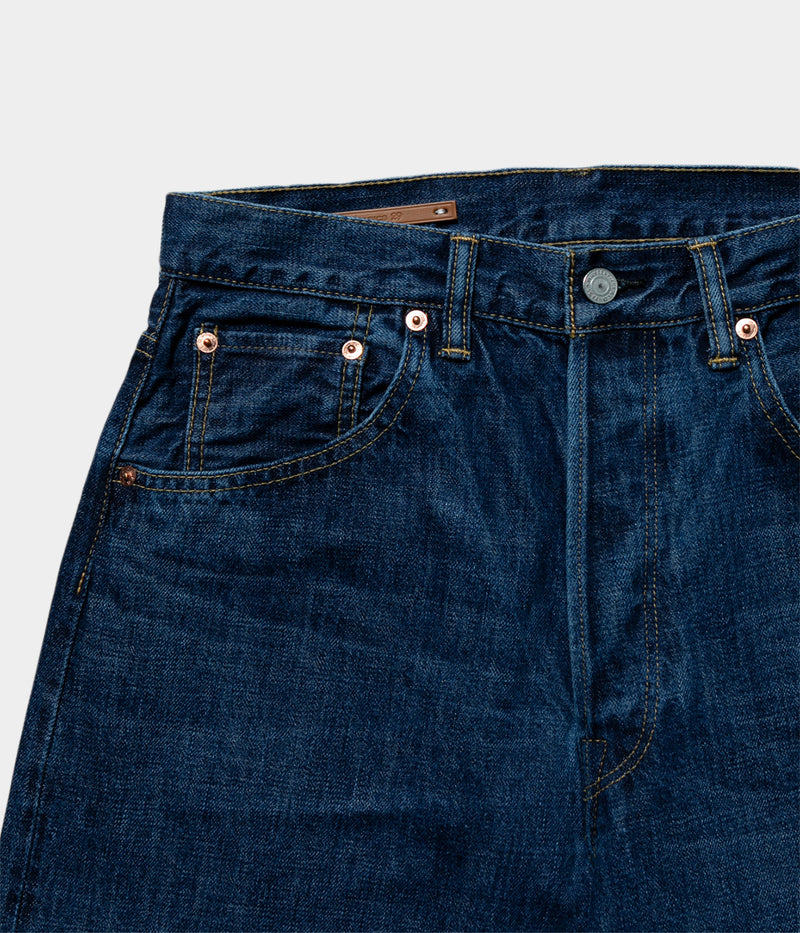 SCYE BASICS "Selvedge Denim Used Wash Wide Leg Jeans"