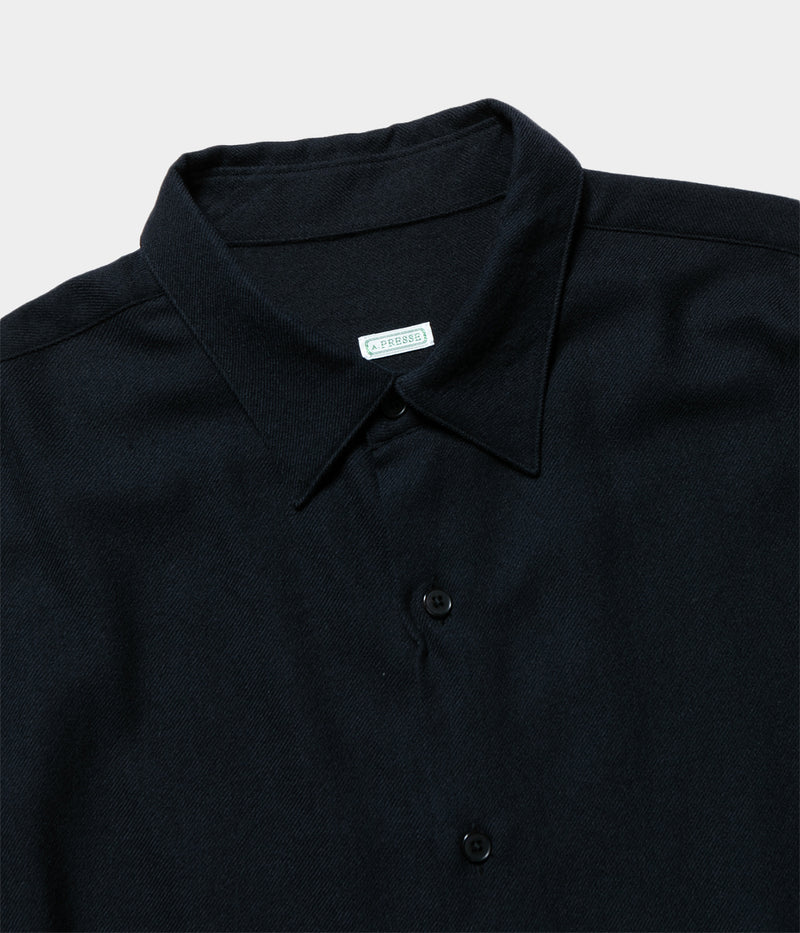 A.PRESSE "Wool Regular Collar Shirt"