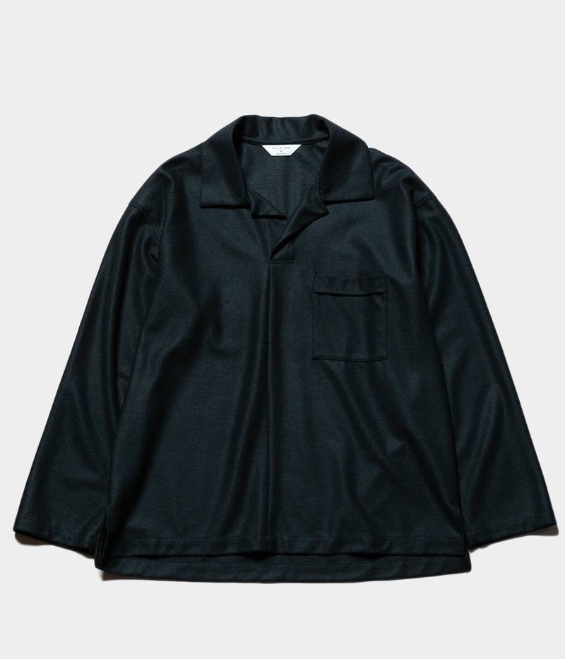 STILL BY HAND "CS08243" Felted wool skipper shirt