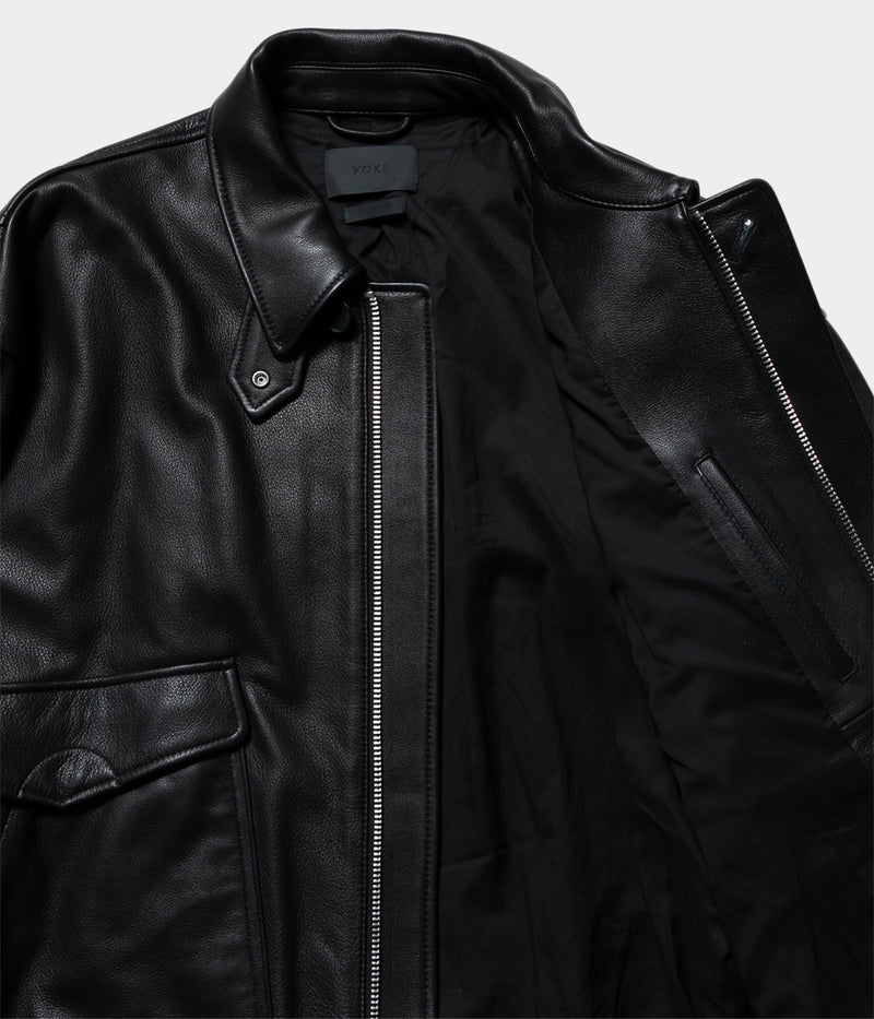 YOKE "LEATHER FLIGHT JACKET"