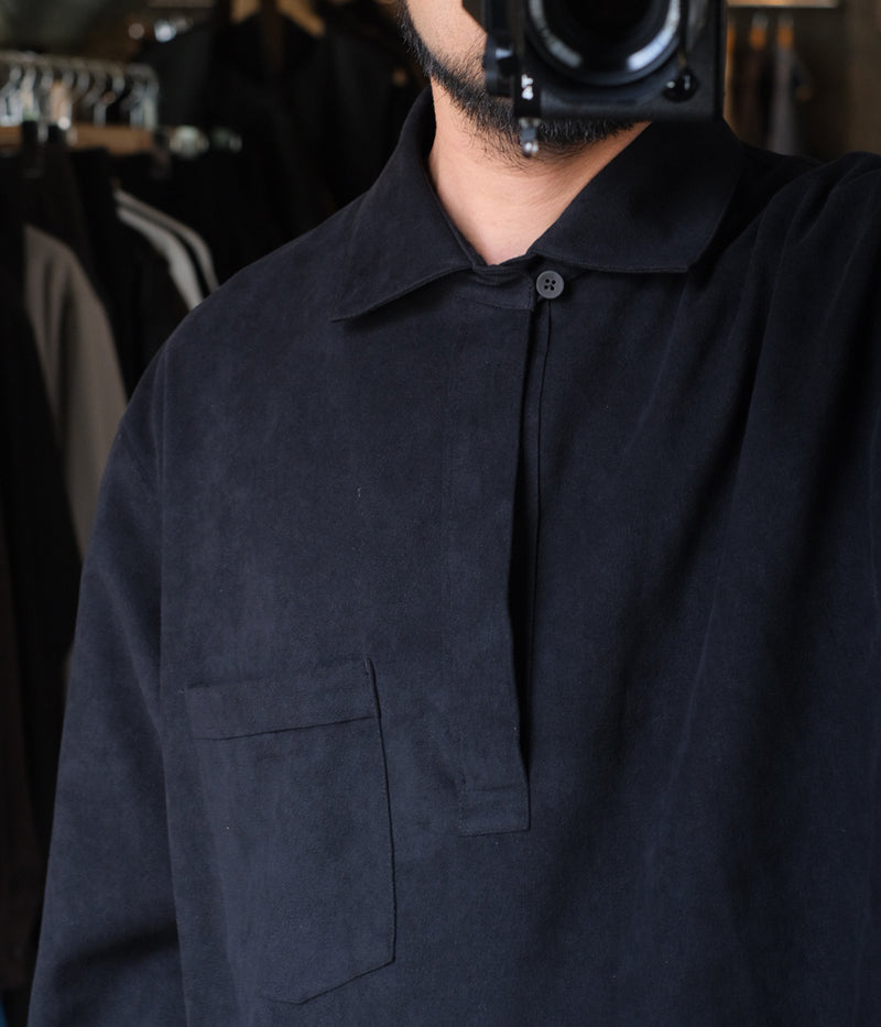 STILL BY HAND "BL06243" Synthetic leather over shirt