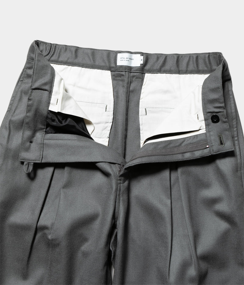 STILL BY HAND "PT07243" Box pleat wool pants