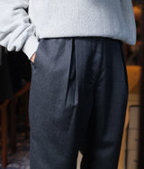 STILL BY HAND "PT07243" Box pleat wool pants