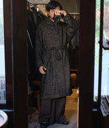 YOKE "TWEED BALMACAAN COAT"