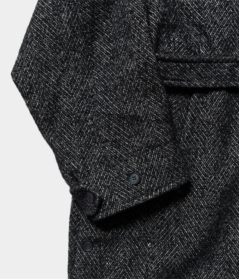 YOKE "TWEED BALMACAAN COAT"