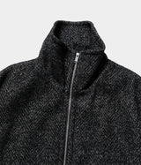 YOKE "TWEED STAND COLLAR ZIP BLOUSON"