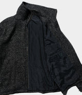 YOKE "TWEED STAND COLLAR ZIP BLOUSON"