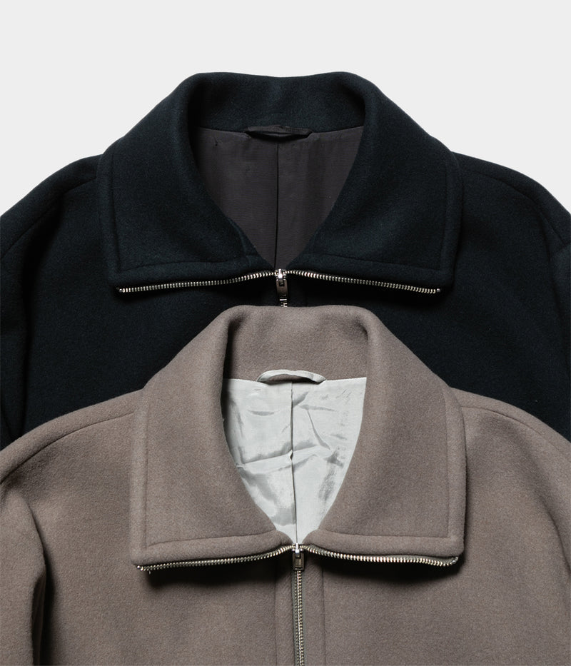 YOKE "MELTON STAND COLLAR ZIP BLOUSON"