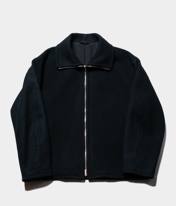 YOKE "MELTON STAND COLLAR ZIP BLOUSON"