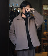 YOKE "MELTON STAND COLLAR ZIP BLOUSON"