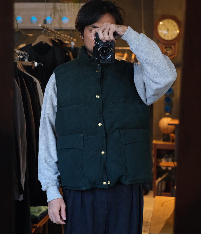 A.PRESSE "Suede Down Vest"