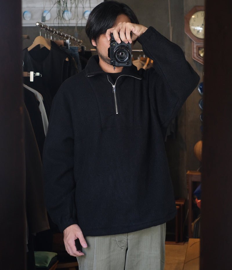 YOKE "WOOL FLEECE HALF ZIP PULLOVER"