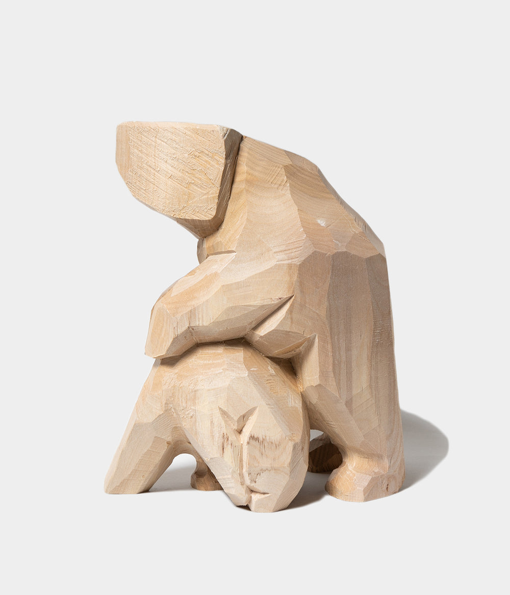 欅　置物 国産欅 木彫り獅子狛犬 高さ17cm 置物 狛犬 : 仏像と縁起物の専門店 龍