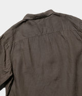 MITTAN "SH-117DC" hemp open-collar shirt (dark plant dye)