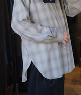 SSSTEIN 25SS "C/R CHECK OVERSIZED DOWN PAT SHIRT"