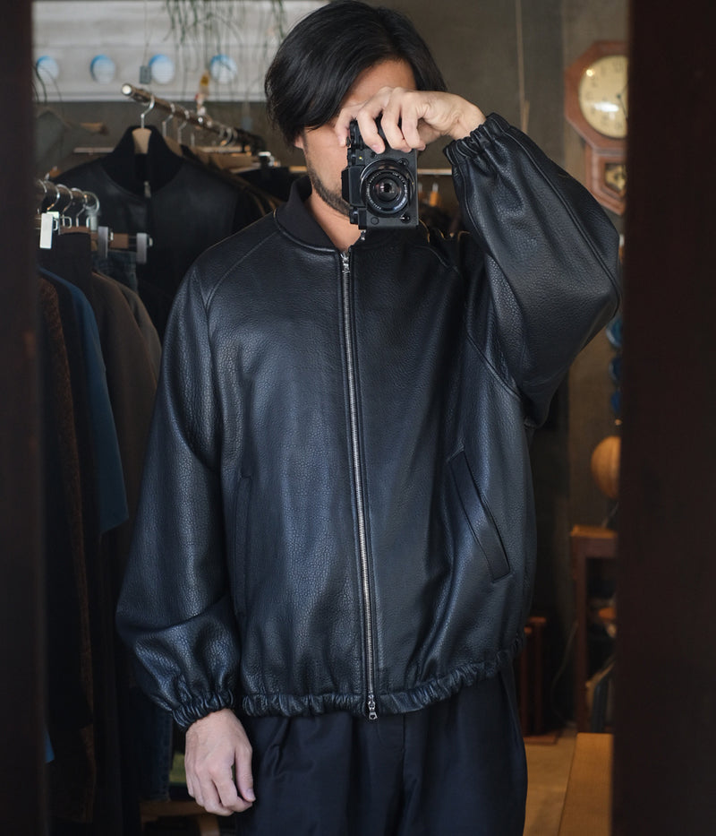 SSSTEIN 25SS "SHRUNK LEATHER ZIP SHORT JACKET"