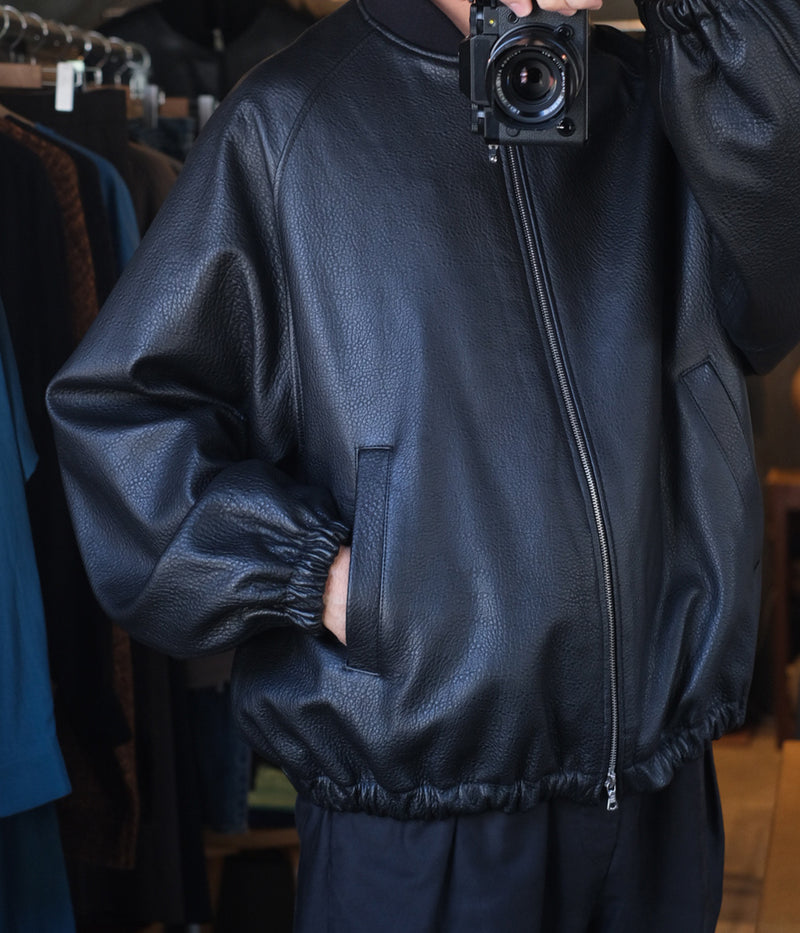 SSSTEIN 25SS "SHRUNK LEATHER ZIP SHORT JACKET"