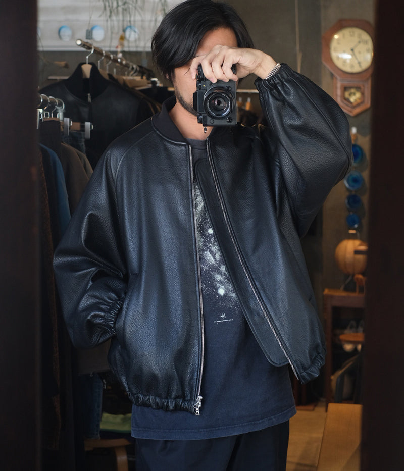 SSSTEIN 25SS "SHRUNK LEATHER ZIP SHORT JACKET"