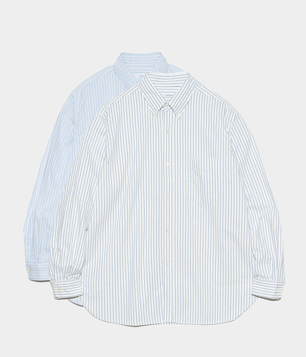 トップス nanamica Button Down Stripe Wind Shirt NANAMICA 
