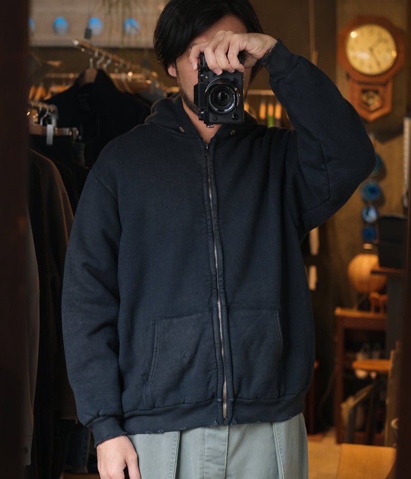 A.PRESSE 2025 Style1 "Vintage Zip Sweat Hoodie"