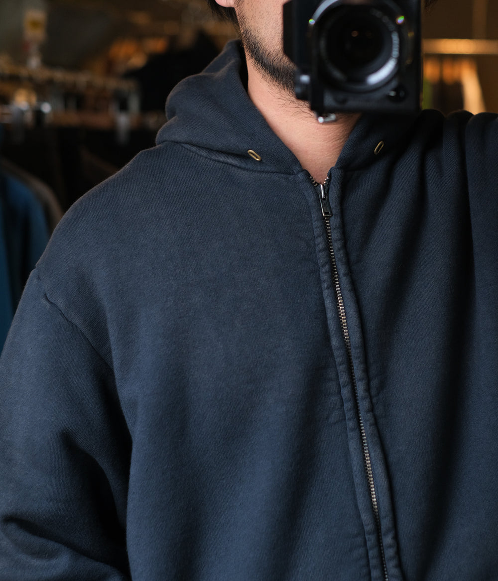 A.PRESSE Vintage Zip Sweat Hoodie (Black) - UNION LOS ANGELES