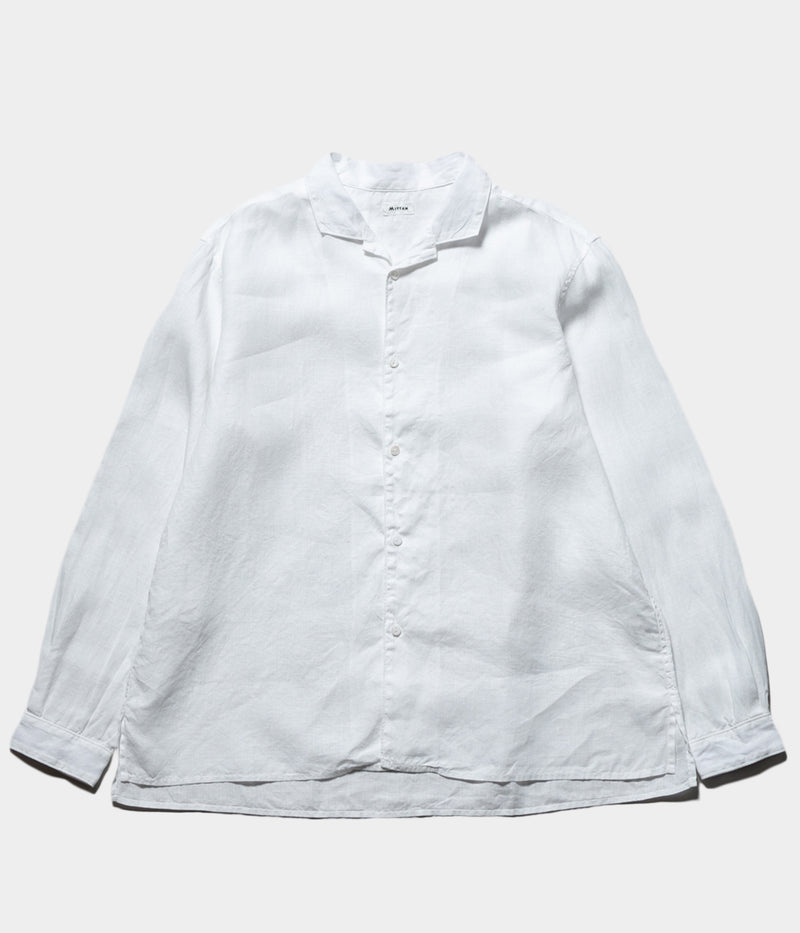 MITTAN "SH-117" hemp open-collar shirt