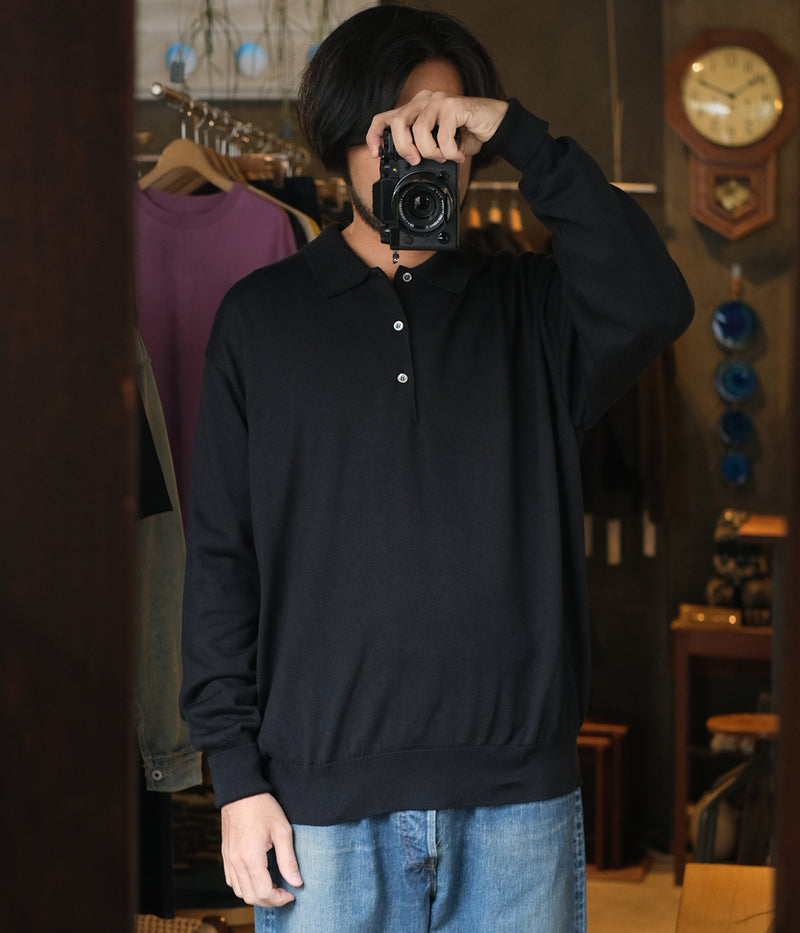 A.PRESSE 2025 Style1 "Cotton Knit L/S Polo Shirts"