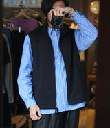 STILL BY HAND "VE02251" Stand collar vest