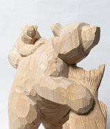 Kenji Sato "Rock-climbing Bear with a Baby on His Back and a Salmon on His Back, Soga"