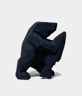 Kenji Sato "Salmon-holding Bear China (Ryukyu Indigo Dye)"