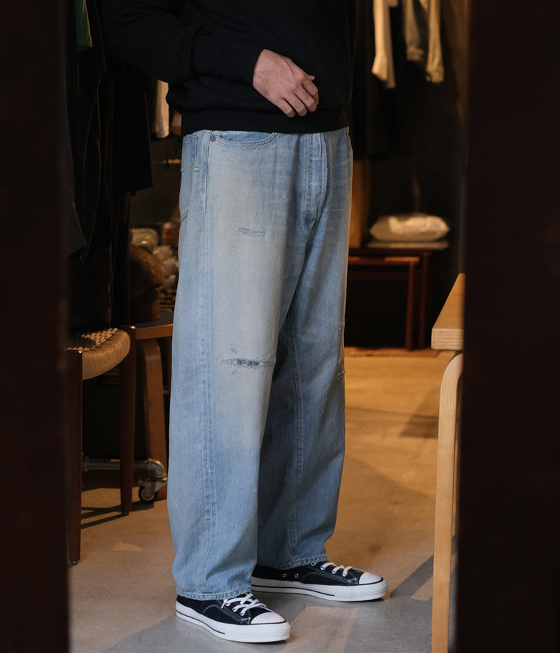 A.PRESSE 2025 Style1 "No.37 Washed Wide Denim Pants"