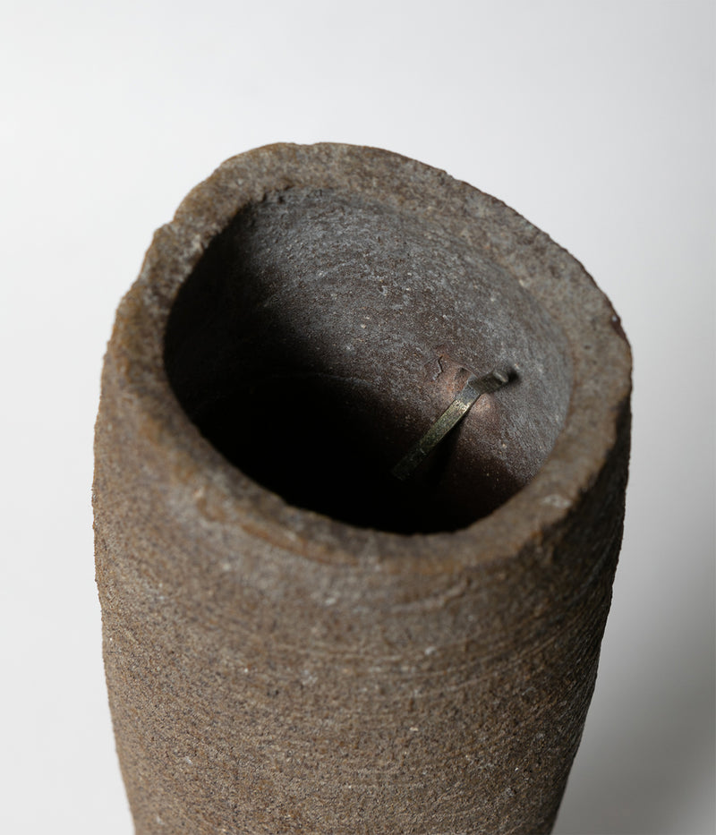 Komura Kihan "Cylindrical Hanging Flower Vase (Small)" (Okinawa, Arayaki)