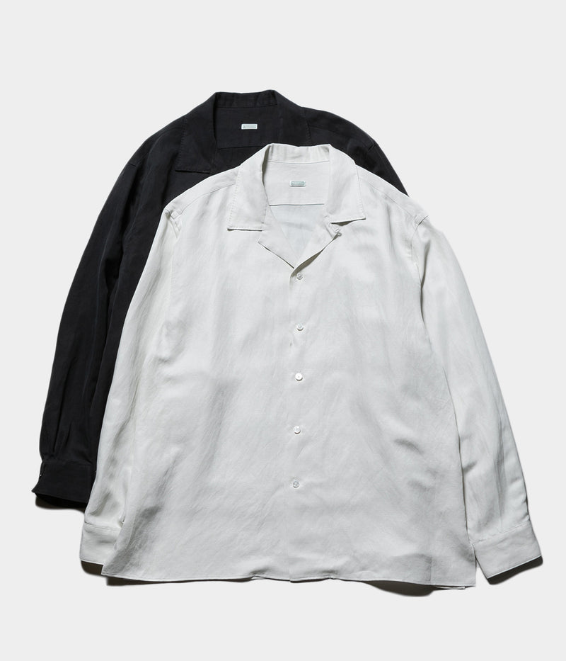 A.PRESSE 2025 Style1 "Silk Linen Open Collar L/S Shirt"