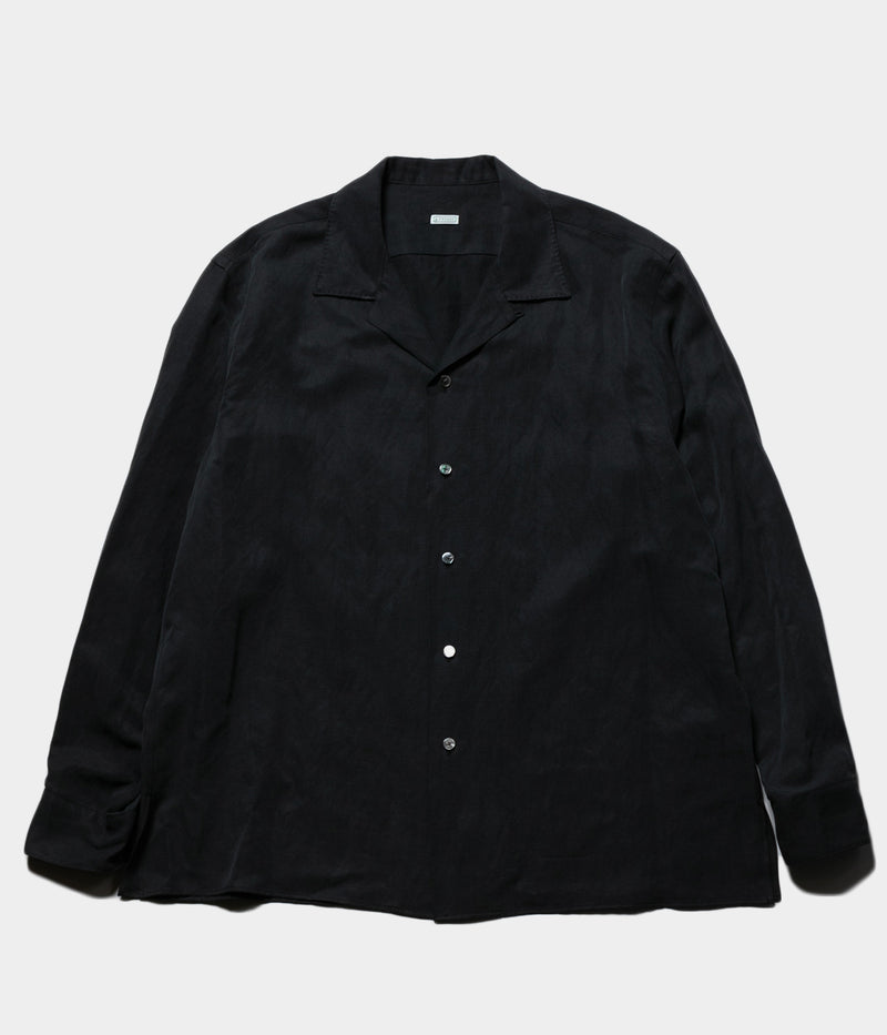 A.PRESSE 2025 Style1 "Silk Linen Open Collar L/S Shirt"