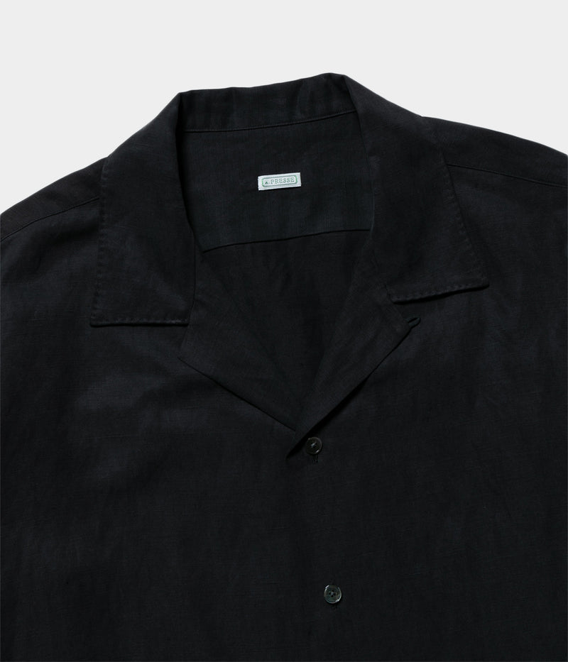 A.PRESSE 2025 Style1 "Silk Linen Open Collar L/S Shirt"