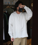 A.PRESSE 2025 Style1 "Silk Linen Open Collar L/S Shirt"