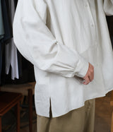 A.PRESSE 2025 Style1 "Silk Linen Open Collar L/S Shirt"